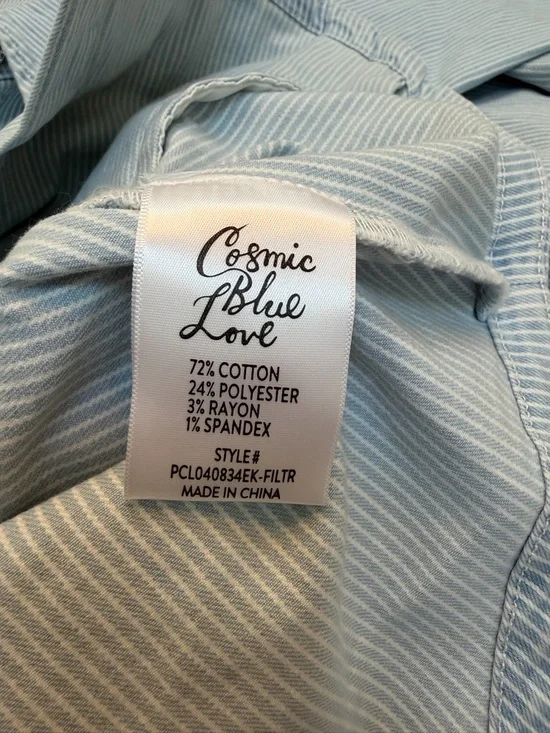 Boutique Pinstripe Denim Shacket - Picture 6 of 6